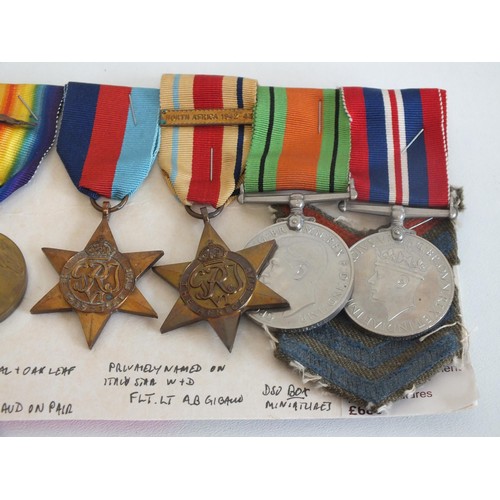 97 - WWI AND WWII GROUP OF SEEN MEDALS INCLUDING MONS STAR WITH 5TH AUGUST -22ND NOVEMBER 1914 CLASP NAME... 