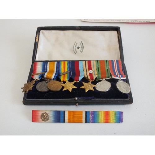 97 - WWI AND WWII GROUP OF SEEN MEDALS INCLUDING MONS STAR WITH 5TH AUGUST -22ND NOVEMBER 1914 CLASP NAME... 