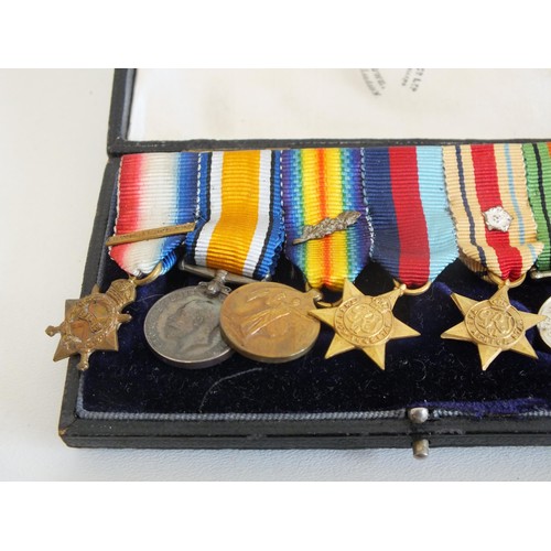 97 - WWI AND WWII GROUP OF SEEN MEDALS INCLUDING MONS STAR WITH 5TH AUGUST -22ND NOVEMBER 1914 CLASP NAME... 