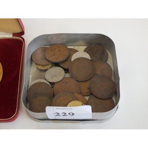 229 - SELECTION OF COINS and COIN JEWELLERY INCLUDES £5 COIN and COMMEMORATIVE COINS