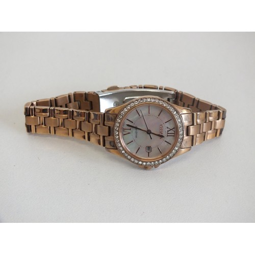 231 - LADIES CITIZEN ECO DRIVE MOTHER OF PEARL FACE WATCH  (WORKING) and LADIES LIMIT INTERNATIONAL GOLDTO... 