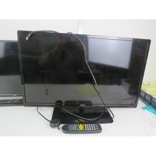 259 - 2 x FLATSCREEN TV'S WITH REMOTES ALBA AND POLARIOD