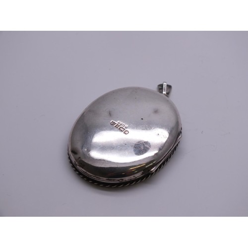 273 - STERLING SILVER & GOLD BIRD DOUBLE LOCKET PENDANT 14g, 4.5cms x 3cms