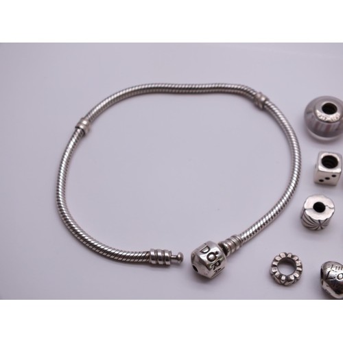 274 - GENUINE PANDORA 925 ALE SILVER BRACELET & 20 GENUINE SILVER 925 ALE CHARMS & 14k