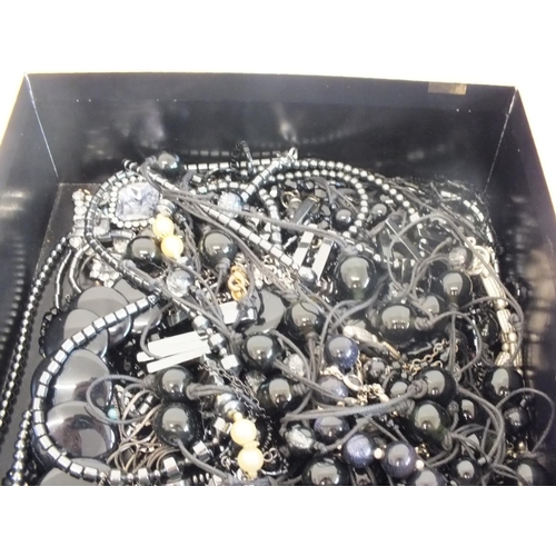 355 - JOB LOT OF BLACK GOTHIC, HAEMATITE, MIXED JEWELLERY