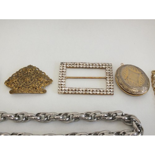 288 - SELECTION OF JEWELLERY & WATCHES INCLUDES DIAMANTE BELT BUCKLE