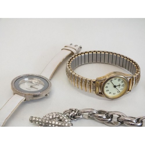 288 - SELECTION OF JEWELLERY & WATCHES INCLUDES DIAMANTE BELT BUCKLE