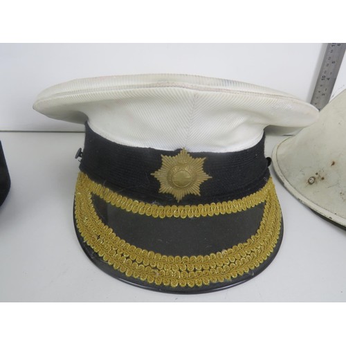 346 - 2 x COSTUME HATS FRENCH MILITARY HAT, NAVAL CAP AND A BRITISH NATIONAL HOSPITAL SERVICE RESERVE HELM... 