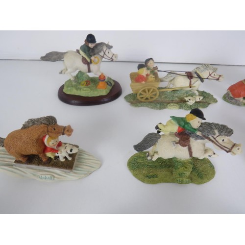 348 - 11 x NORMAN THELLWELL COLLECTABLE HORSE ORNAMENTS INCLDUES CHARIOT RACE, HOOPLA, STEP ON IT