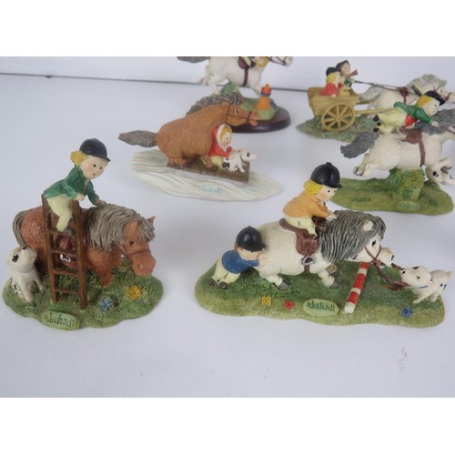 348 - 11 x NORMAN THELLWELL COLLECTABLE HORSE ORNAMENTS INCLDUES CHARIOT RACE, HOOPLA, STEP ON IT