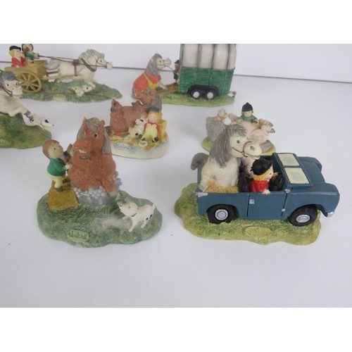 348 - 11 x NORMAN THELLWELL COLLECTABLE HORSE ORNAMENTS INCLDUES CHARIOT RACE, HOOPLA, STEP ON IT