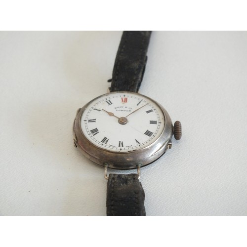 63 - ANTIQUE SILVER WRISTWATCH - HALLMARKED GLASGOW 1912