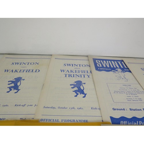 102 - COLLECTION OF 1950'S WAKEFIELD TRINITY AWAY RUGBY LEAGUE PROGRAMMES