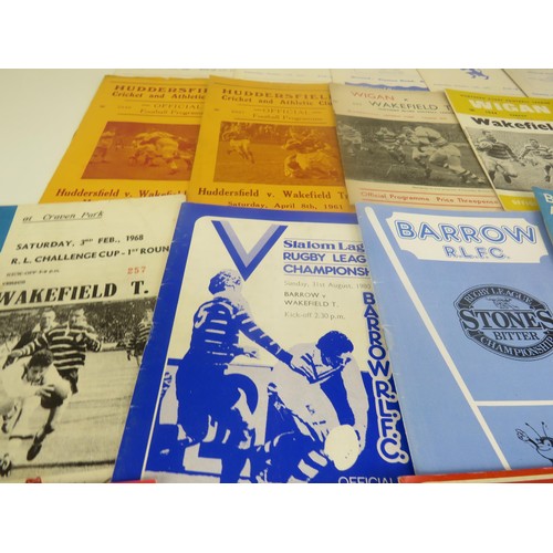 102 - COLLECTION OF 1950'S WAKEFIELD TRINITY AWAY RUGBY LEAGUE PROGRAMMES