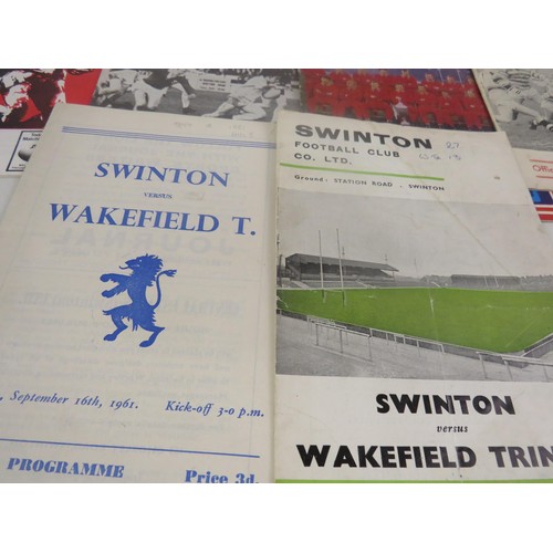 102 - COLLECTION OF 1950'S WAKEFIELD TRINITY AWAY RUGBY LEAGUE PROGRAMMES