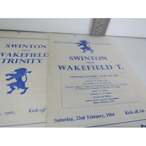 102 - COLLECTION OF 1950'S WAKEFIELD TRINITY AWAY RUGBY LEAGUE PROGRAMMES