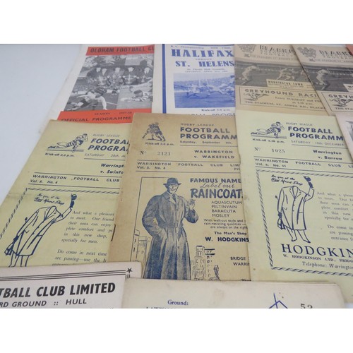 104 - 20 x 1950 RUGBY LEAGUE PROGRAMMES