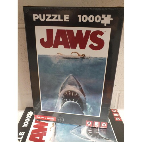 43 - 4 x 1000 PIECE JIGSAWS - 3 x JAWS and 1 x SHINING - SEALED AS NEW