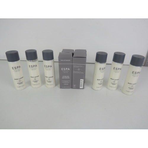 129 - COLLECTION OF ESPA PRODUCTS - BRAND NEW, 4 x SKIN NIGHT BOOSTER SERUM 30ML- 6 x ESPA BODY LOTIONS 75... 