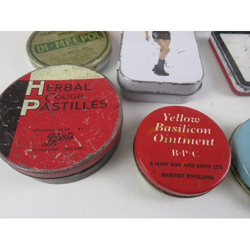 144 - BOX OF VINTAGE TINS