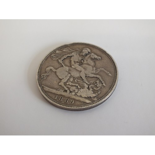 82 - 1889 VICTORIAN SILVER CROWN COIN