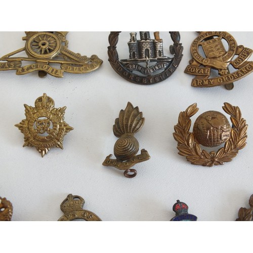 84 - TEN MILITARY BADGES INCLUDING CAP BADGES