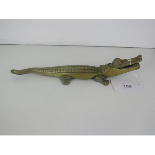 209 - VINTAGE BRASS CROCODILE