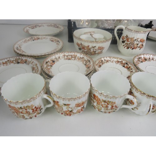 163 - ROYAL VALE TEA SET OF INDIAN TREE TEA SET I.E EGG CUPS, SAUCERS, SIDE PLATES, CREAM JUG AND BOWL