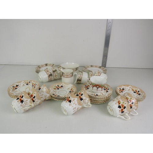 164 - GLADSTONE CHINA 19 PIECES AND ROYAL ALBERT NEVIS- 25 PIECES, 7 CUPS AND SAUCERS, 11 PLATES, DAMAGE T... 