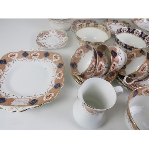 165 - ASSORTED CHINA WARE- ROYAL VALE, DUTCHESS, WINDSOR, AUERTONS, SHIELD, BRIDGEWOOD, HEATHECOTE OVER 40... 