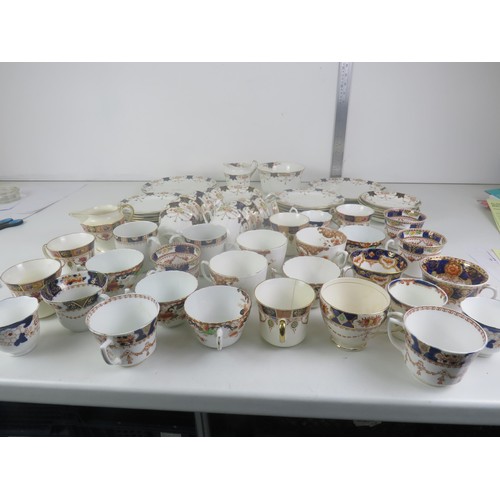 166 - BALMORAL TEASET- 37 PIECES, PLATES, CUPS/SAUCERS, JUG BOWL AND COLCLOUGH JUG, CUPS AND ROYAL VALE TE... 