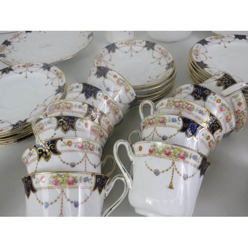 166 - BALMORAL TEASET- 37 PIECES, PLATES, CUPS/SAUCERS, JUG BOWL AND COLCLOUGH JUG, CUPS AND ROYAL VALE TE... 