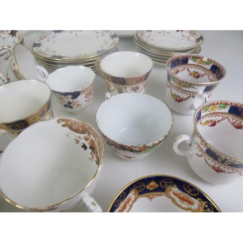 166 - BALMORAL TEASET- 37 PIECES, PLATES, CUPS/SAUCERS, JUG BOWL AND COLCLOUGH JUG, CUPS AND ROYAL VALE TE... 