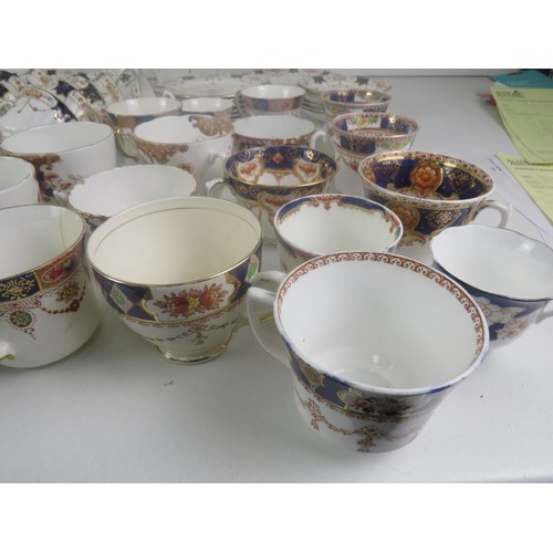 166 - BALMORAL TEASET- 37 PIECES, PLATES, CUPS/SAUCERS, JUG BOWL AND COLCLOUGH JUG, CUPS AND ROYAL VALE TE... 