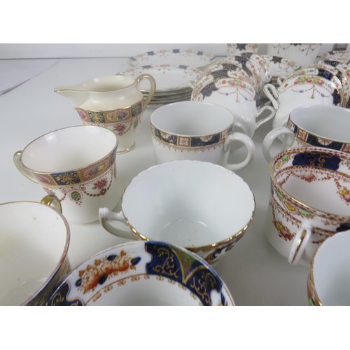 166 - BALMORAL TEASET- 37 PIECES, PLATES, CUPS/SAUCERS, JUG BOWL AND COLCLOUGH JUG, CUPS AND ROYAL VALE TE... 