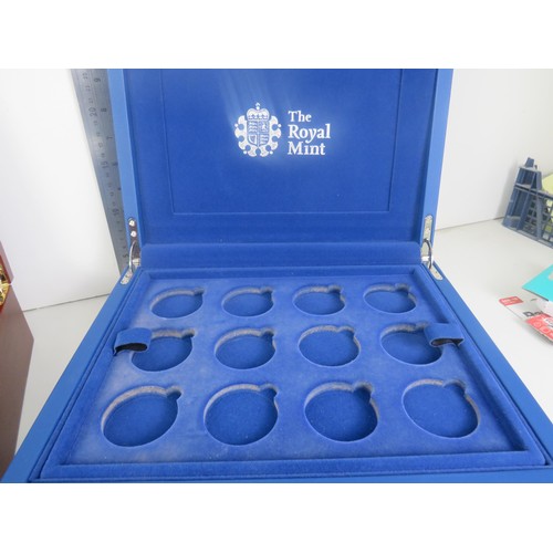 168 - 5 x COIN DISPLAY BOXES INCLUDES ROYAL MINT