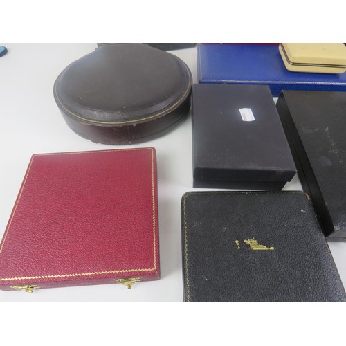 171 - SELECTION OF EMPTY JEWELLERY, CUTLERY BOXES ETC