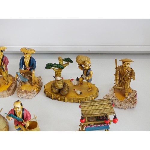 266 - 17 x CHINESE 1920's SOUVENIR CELLULOID FIGURINES