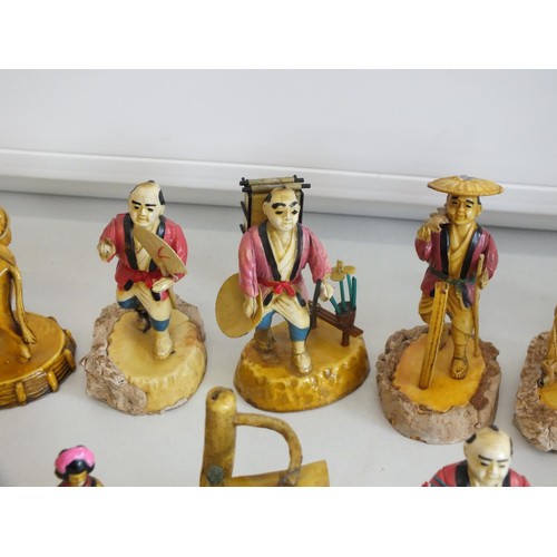 266 - 17 x CHINESE 1920's SOUVENIR CELLULOID FIGURINES