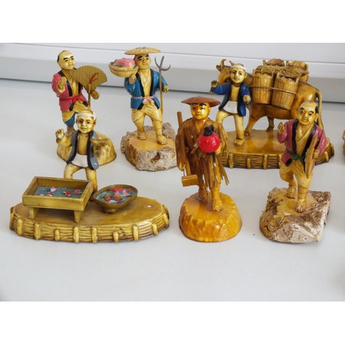 266 - 17 x CHINESE 1920's SOUVENIR CELLULOID FIGURINES