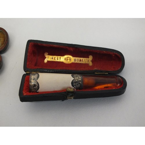 232 - TWO SILVER TIPPED CHEROOT HOLDERS WITH CASES