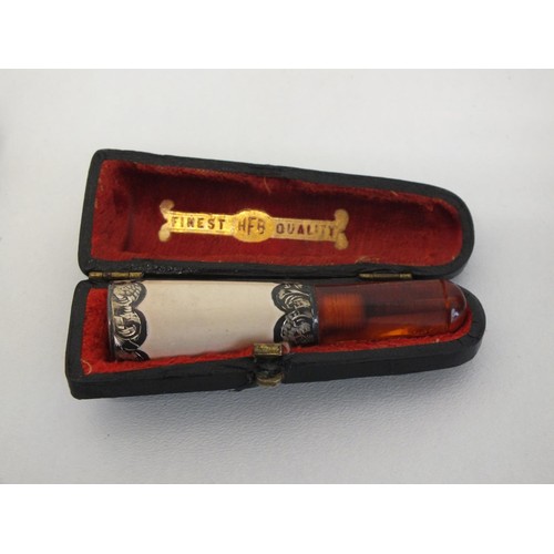 232 - TWO SILVER TIPPED CHEROOT HOLDERS WITH CASES