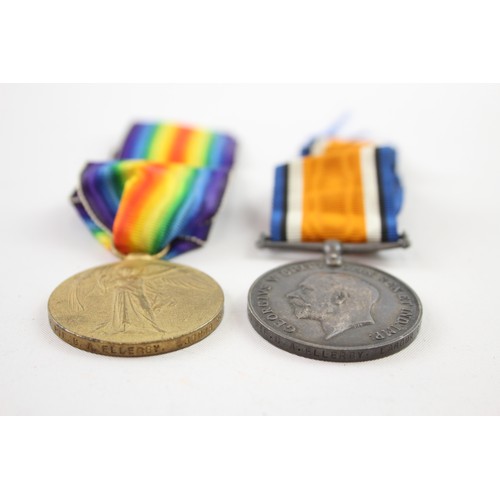 400 - WW1 Medal Pair & Original Long Ribbons Named 442756 Pte G. Ellerby Labour Corps