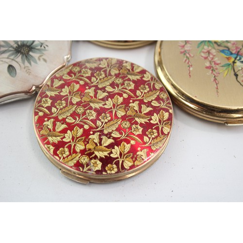 401 - 8 x Assorted Vintage STRATTON COMPACTS Inc Ballerinas, Gold Tone, Birds etc