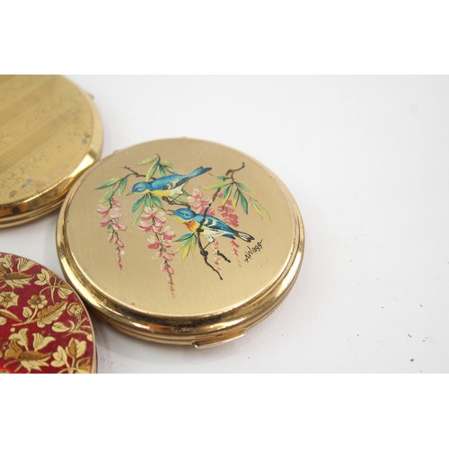 401 - 8 x Assorted Vintage STRATTON COMPACTS Inc Ballerinas, Gold Tone, Birds etc