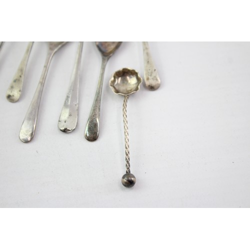 403 - 8 x Antique / Vintage Hallmarked .925 STERLING SILVER Condiment Spoons (34g)