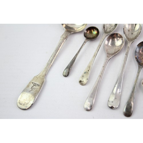 403 - 8 x Antique / Vintage Hallmarked .925 STERLING SILVER Condiment Spoons (34g)