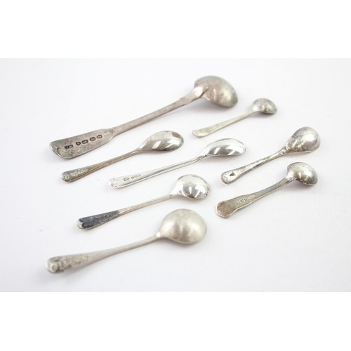 407 - 8 x Antique / Vintage Hallmarked .925 STERLING SILVER Condiment Spoons (43g)