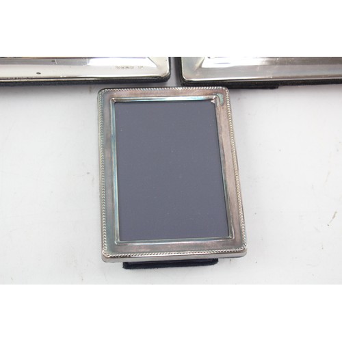 433 - 3 x Hallmarked .925 STERLING SILVER Photo Frames (765g)