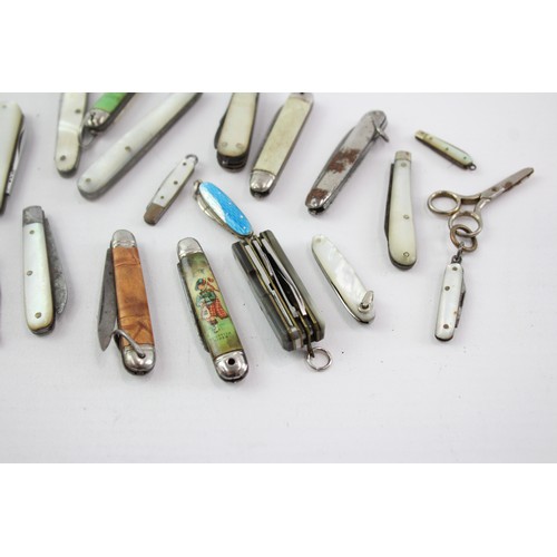 487 - 20 x Vintage Assorted Small Pocket KNIVES Inc Smokers Knives, Pen Knives Etc